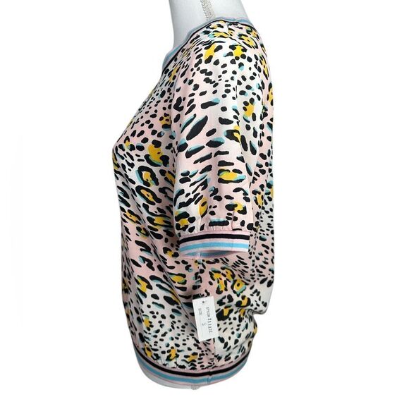 A.Z.I New York Colorful Animal Print Short Sleeve Top Size S - Picture 6 of 11